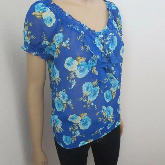 NEW Abercrombie Floral Sheer Top Size Medium - Picture 5 of 8
